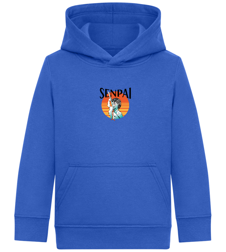 Senpai Sunset Design - Comfort Kids Hoodie_ROYAL_front