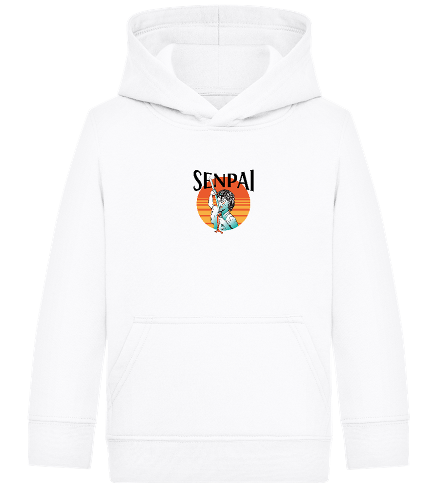 Senpai Sunset Design - Comfort Kids Hoodie_WHITE_front