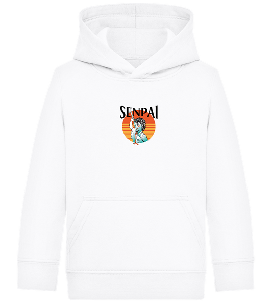 Senpai Sunset Design - Comfort Kids Hoodie_WHITE_front