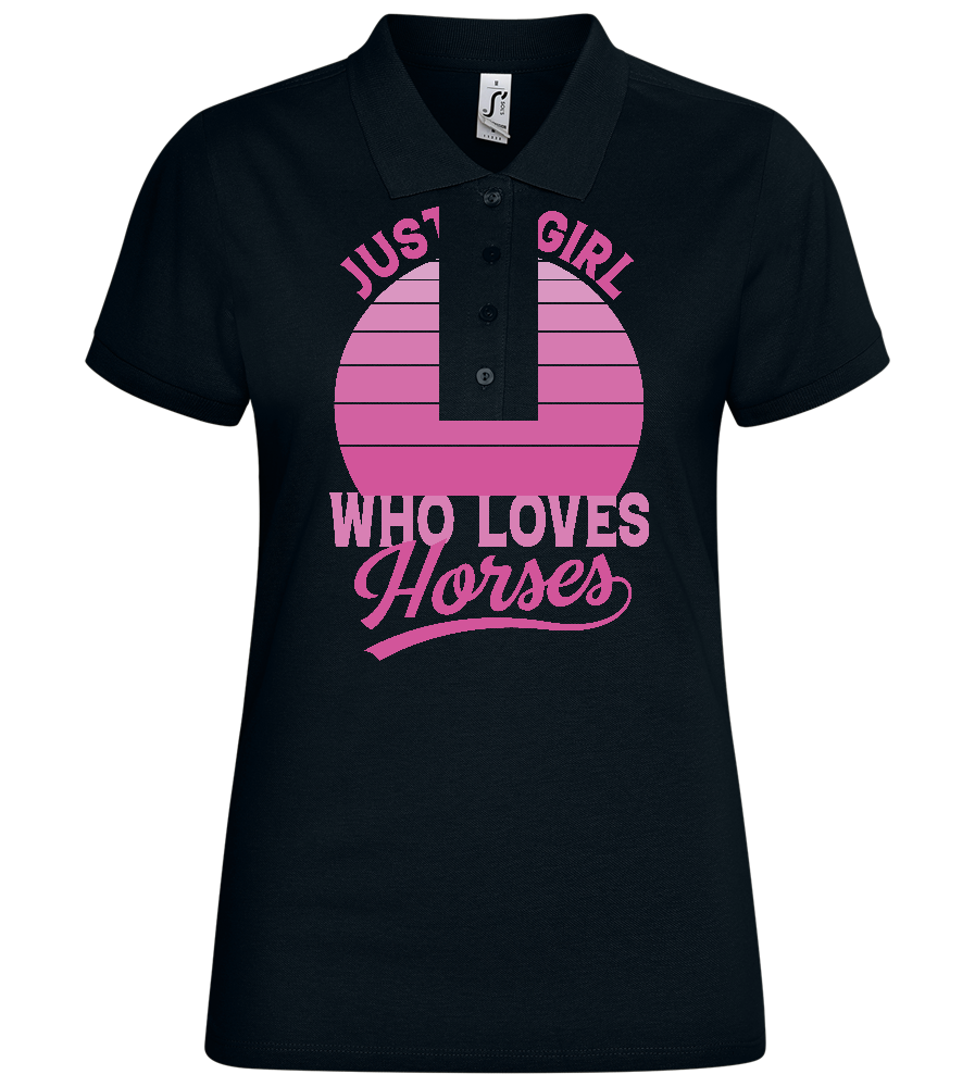 Just a Girl Who Loves Horses Design - Basic Women´s Poloshirt_BLACK_front