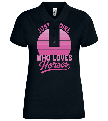 Just a Girl Who Loves Horses Design - Basic Women´s Poloshirt_BLACK_front