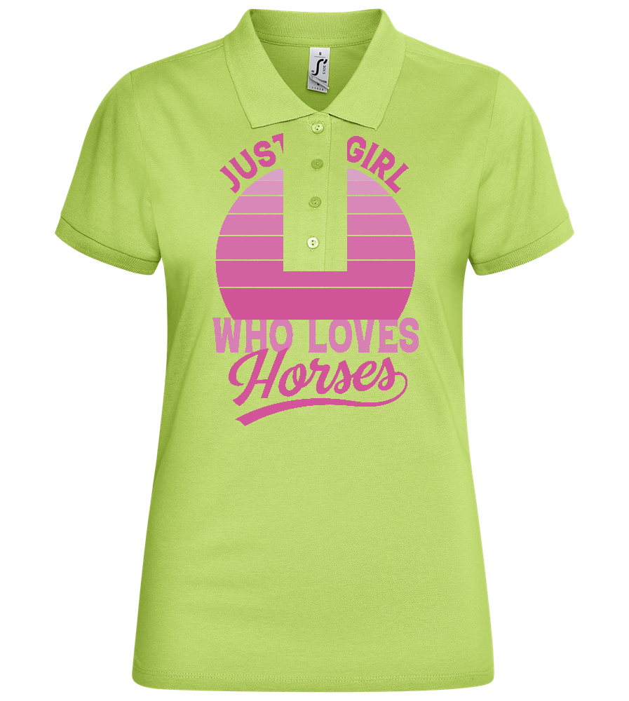 Just a Girl Who Loves Horses Design - Basic Women´s Poloshirt_GREEN APPLE_front