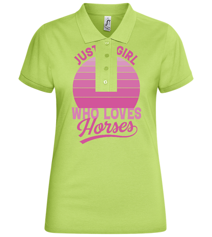 Just a Girl Who Loves Horses Design - Basic Women´s Poloshirt_GREEN APPLE_front