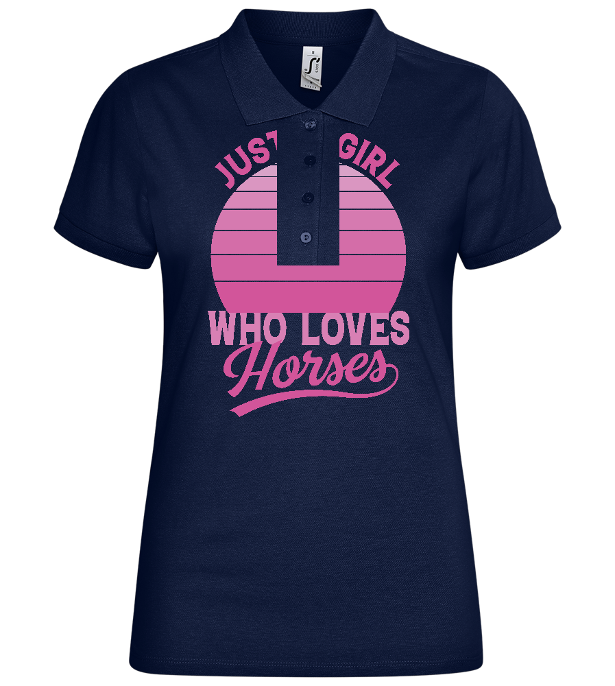 Just a Girl Who Loves Horses Design - Basic Women´s Poloshirt_MARINE_front