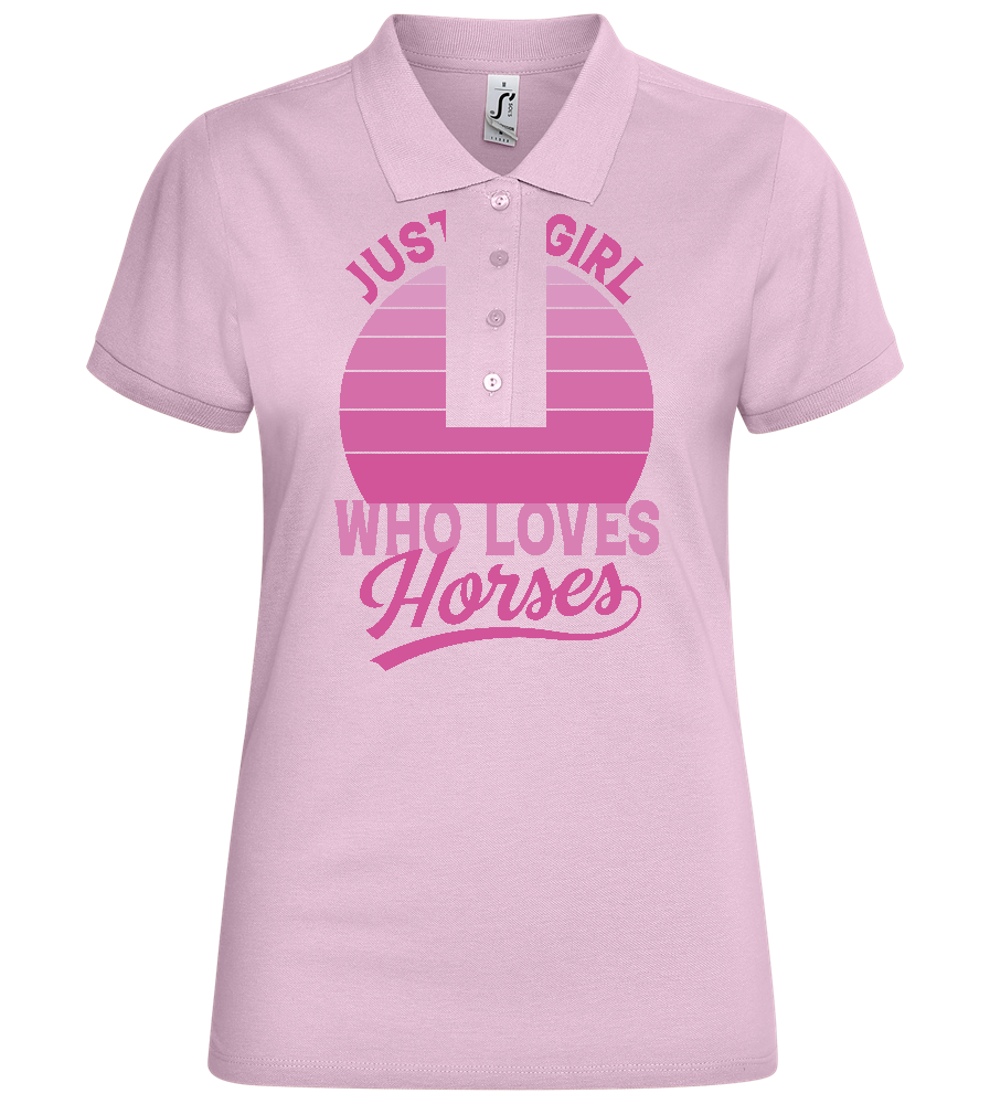 Just a Girl Who Loves Horses Design - Basic Women´s Poloshirt_PINK_front