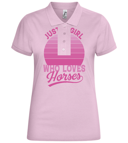 Just a Girl Who Loves Horses Design - Basic Women´s Poloshirt_PINK_front