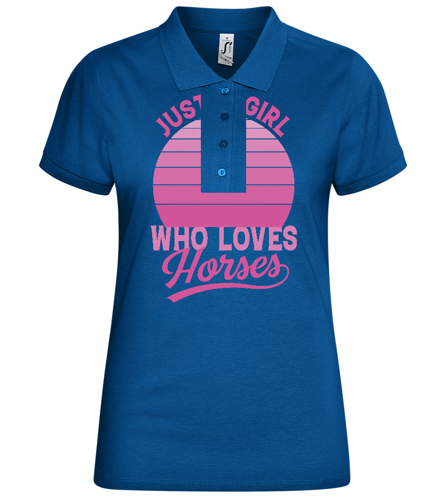 Just a Girl Who Loves Horses Design - Basic Women´s Poloshirt_ROYAL_front