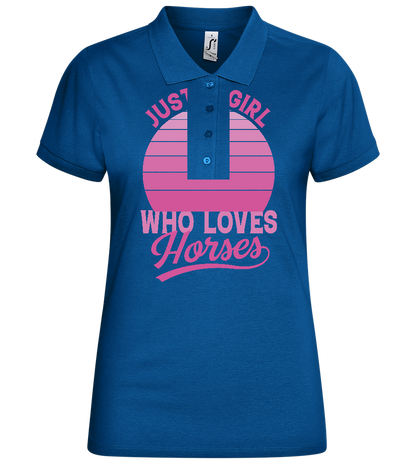 Just a Girl Who Loves Horses Design - Basic Women´s Poloshirt_ROYAL_front