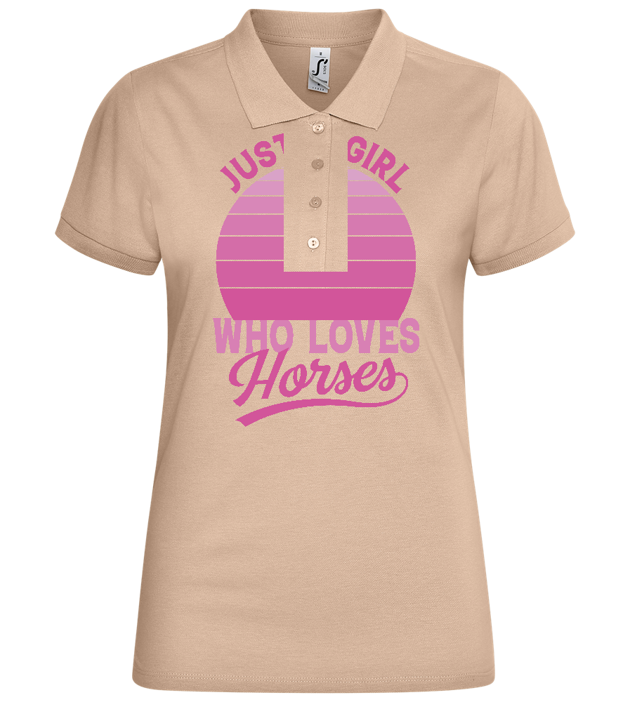 Just a Girl Who Loves Horses Design - Basic Women´s Poloshirt_SAND_front