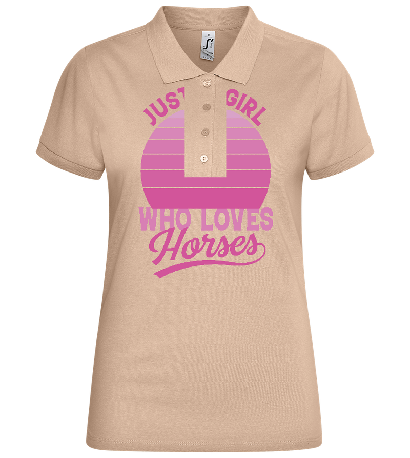 Just a Girl Who Loves Horses Design - Basic Women´s Poloshirt_SAND_front