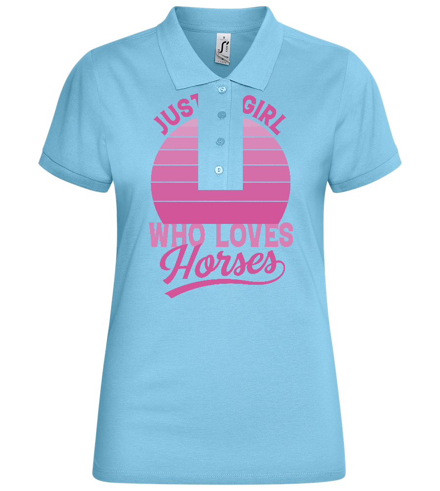 Just a Girl Who Loves Horses Design - Basic Women´s Poloshirt_STONE SKY_front