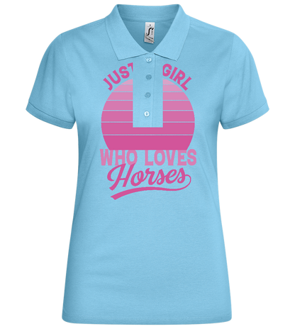 Just a Girl Who Loves Horses Design - Basic Women´s Poloshirt_STONE SKY_front