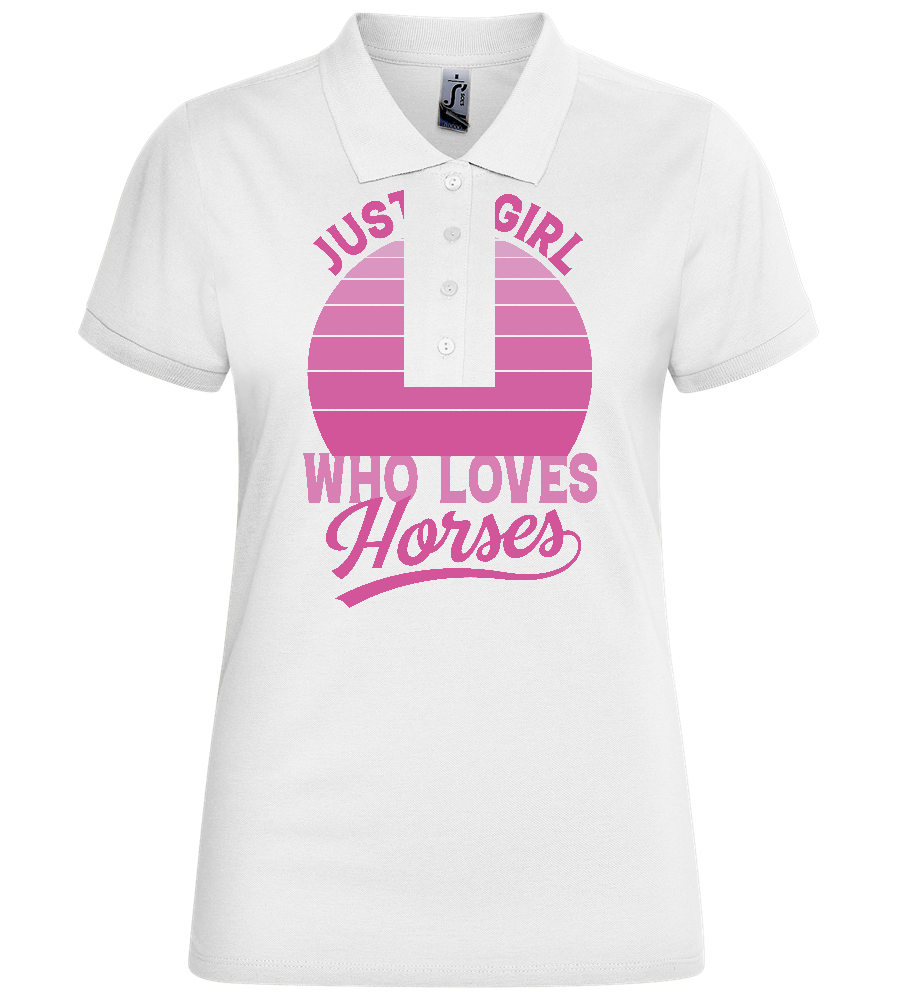 Just a Girl Who Loves Horses Design - Basic Women´s Poloshirt_WHITE_front