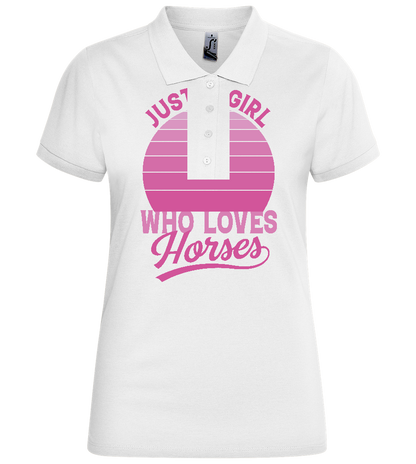 Just a Girl Who Loves Horses Design - Basic Women´s Poloshirt_WHITE_front