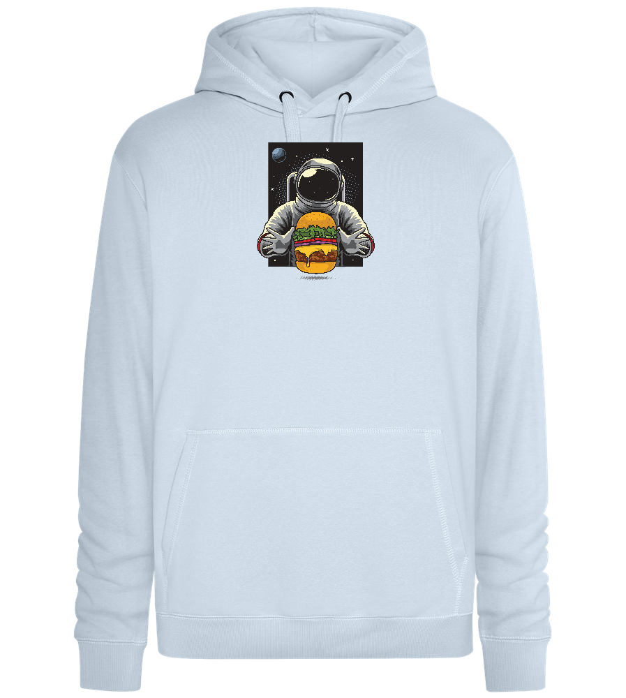 Spaceman Burger Design - Premium unisex hoodie_CREAMY BLUE_front