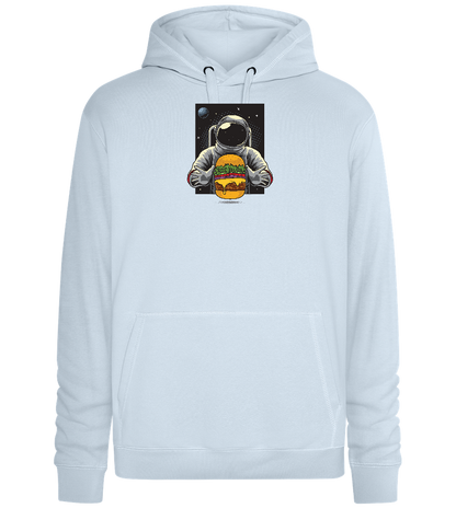 Spaceman Burger Design - Premium unisex hoodie_CREAMY BLUE_front