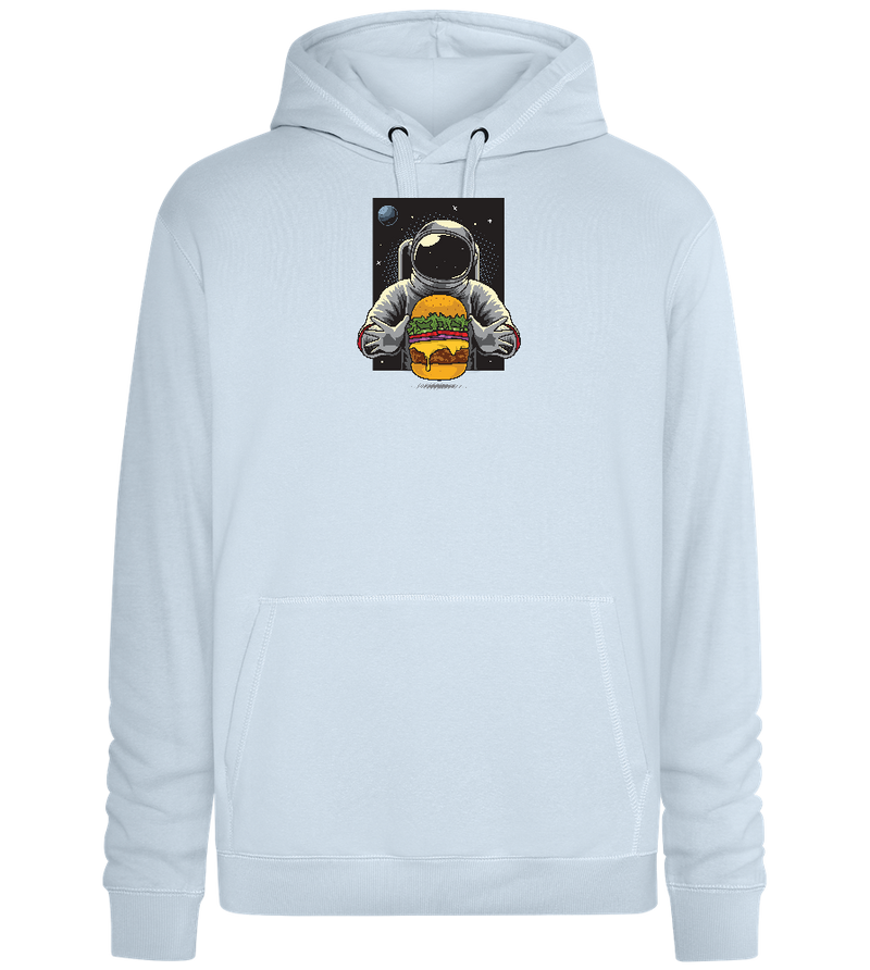 Spaceman Burger Design - Premium unisex hoodie_CREAMY BLUE_front