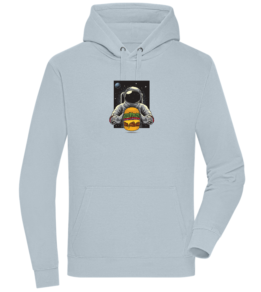 Spaceman Burger Design - Premium unisex hoodie_CREAMY BLUE_front