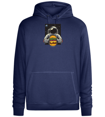 Spaceman Burger Design - Premium unisex hoodie_DENIM CHINA_front