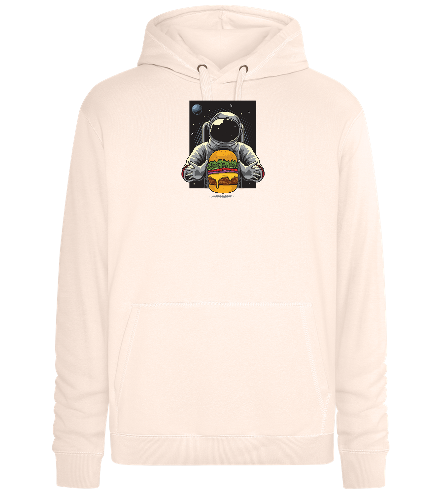 Spaceman Burger Design - Premium unisex hoodie_LIGHT PEACH ROSE_front