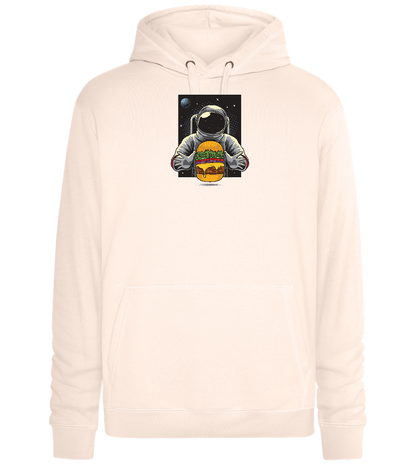 Spaceman Burger Design - Premium unisex hoodie_LIGHT PEACH ROSE_front