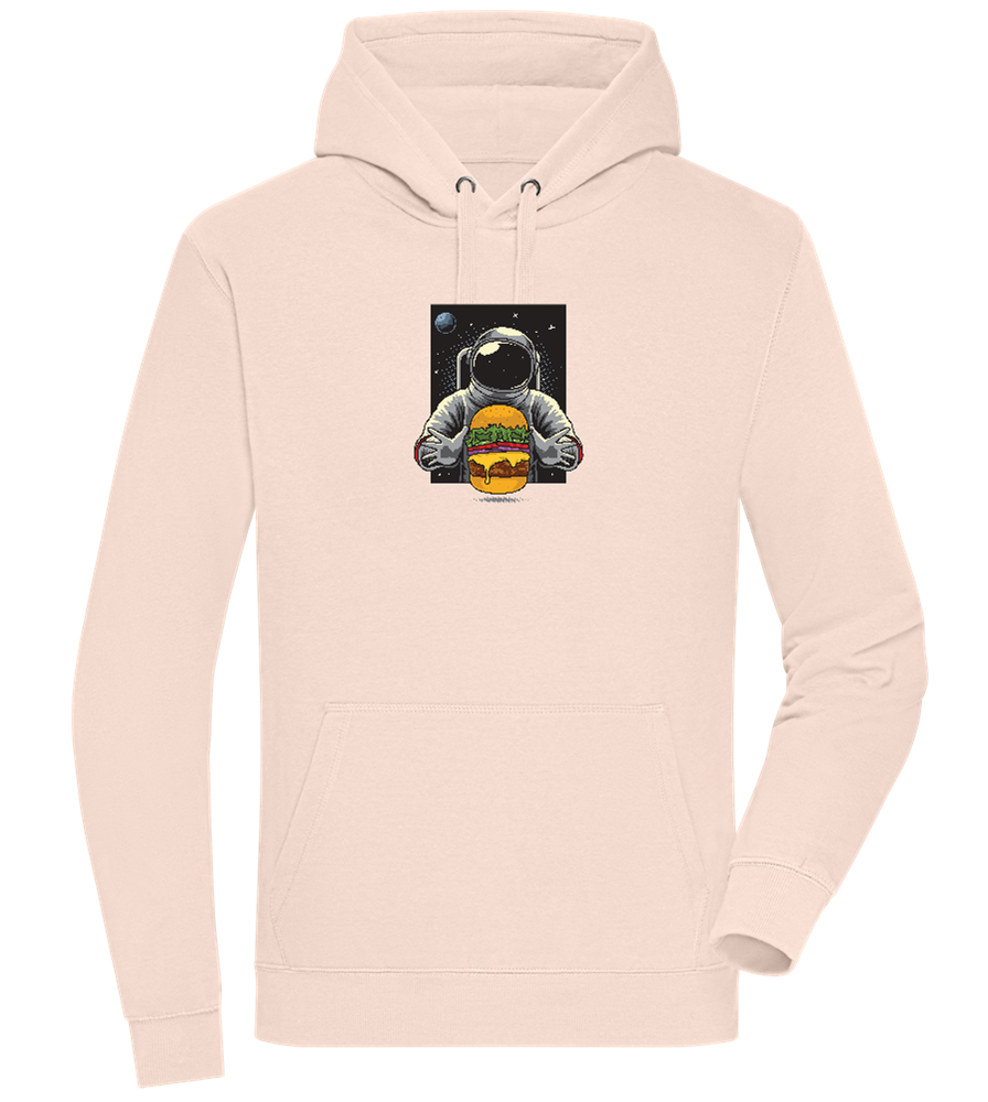 Spaceman Burger Design - Premium unisex hoodie_LIGHT PEACH ROSE_front