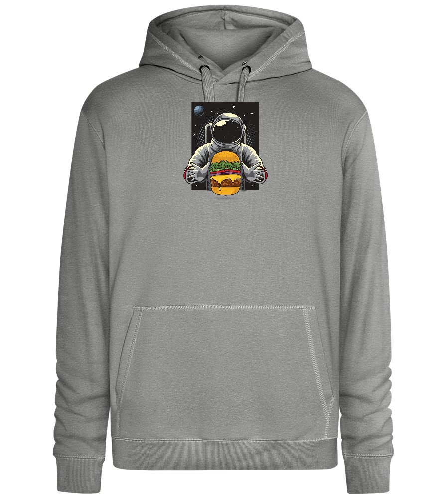 Spaceman Burger Design - Premium unisex hoodie_ORION GREY II_front