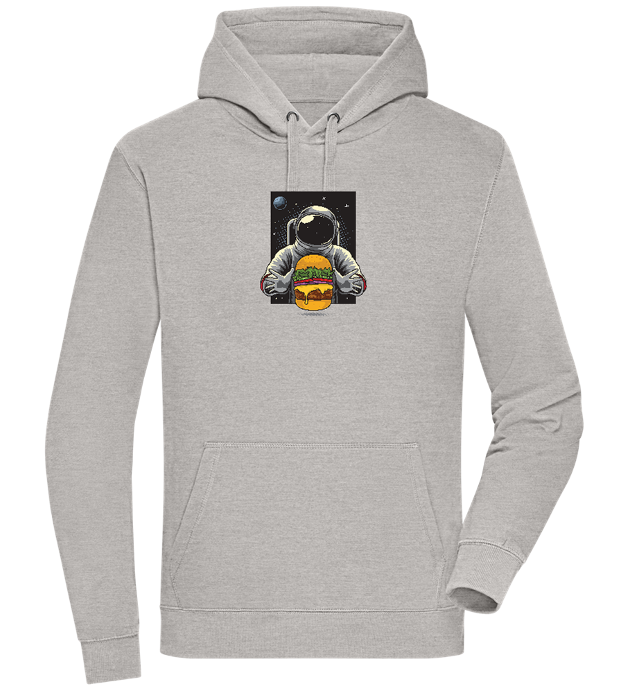 Spaceman Burger Design - Premium unisex hoodie_ORION GREY II_front