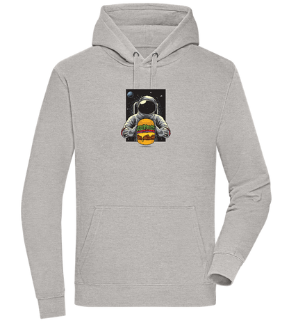 Spaceman Burger Design - Premium unisex hoodie_ORION GREY II_front