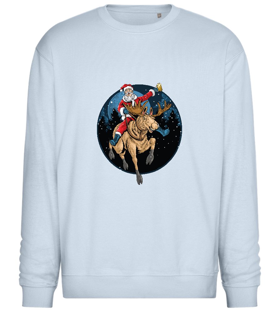 Santa Joyride Design - Comfort Essential Unisex Sweater_CREAMY BLUE_front