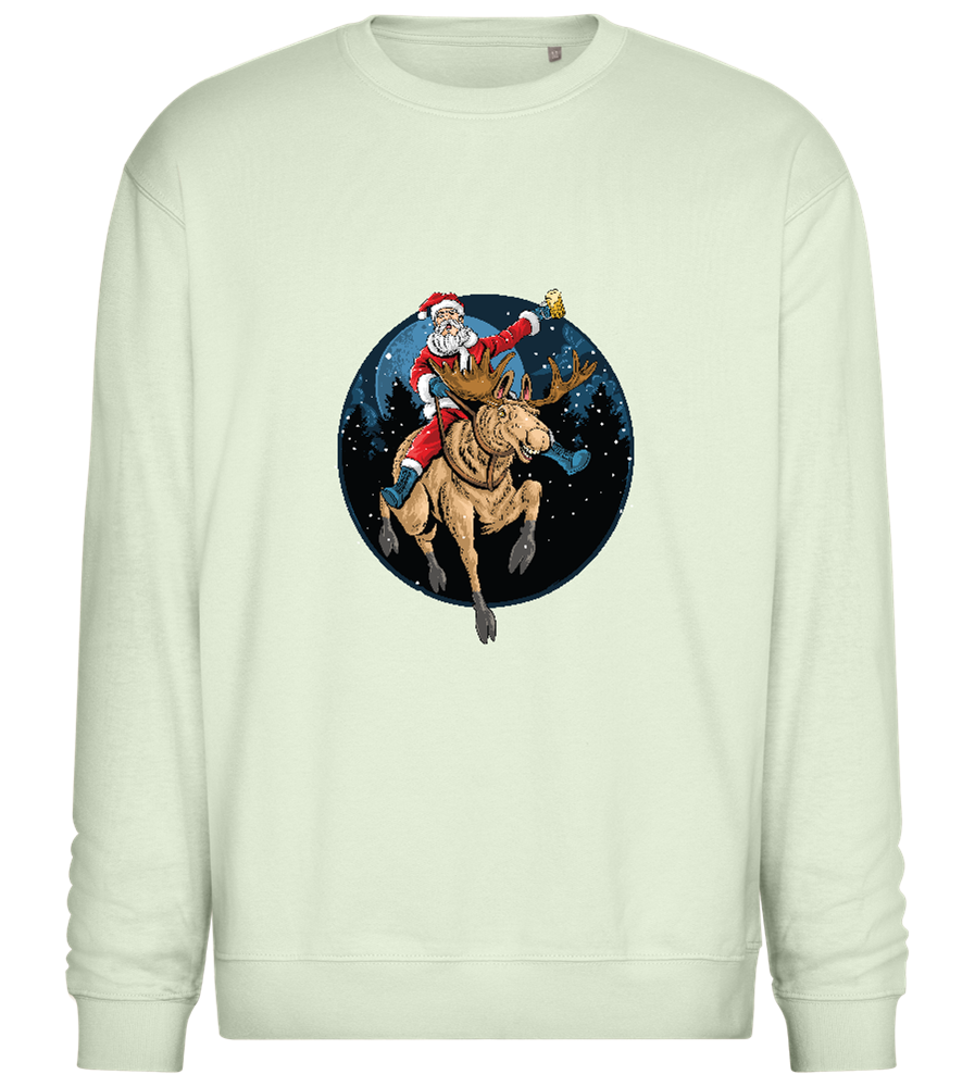 Santa Joyride Design - Comfort Essential Unisex Sweater_CREAMY GREEN_front