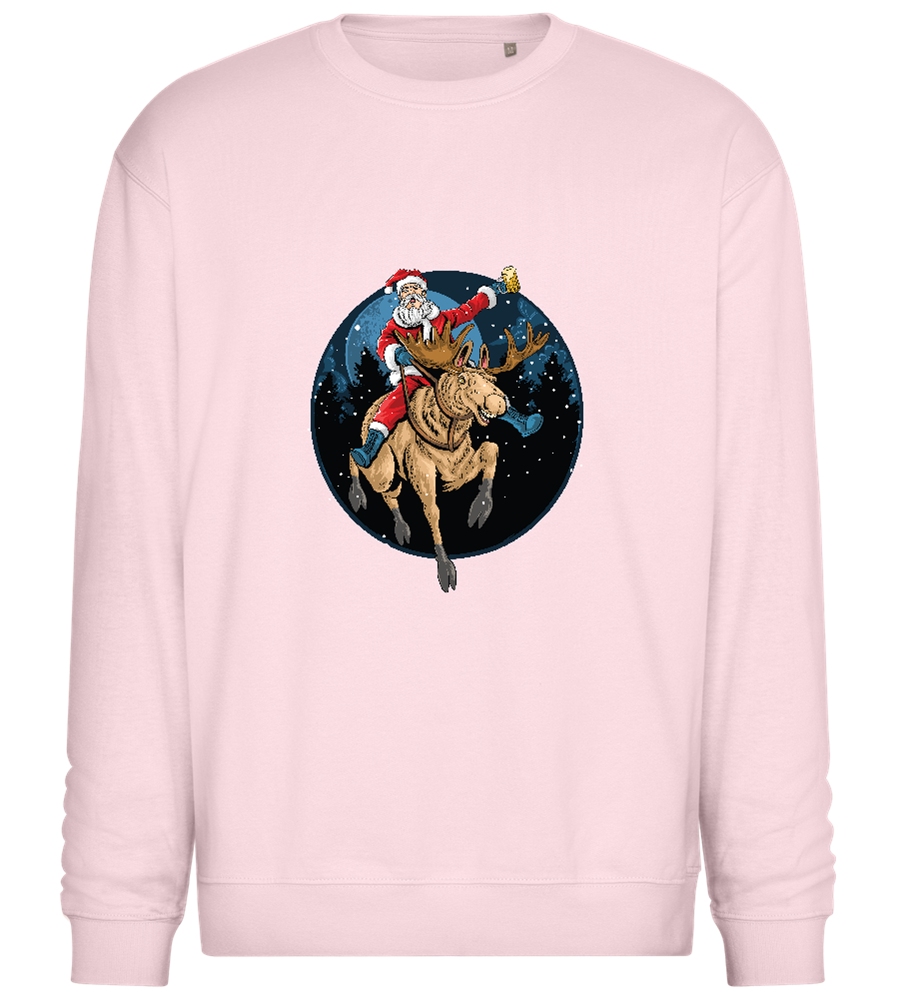 Santa Joyride Design - Comfort Essential Unisex Sweater_LIGHT PEACH ROSE_front