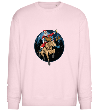 Santa Joyride Design - Comfort Essential Unisex Sweater_LIGHT PEACH ROSE_front