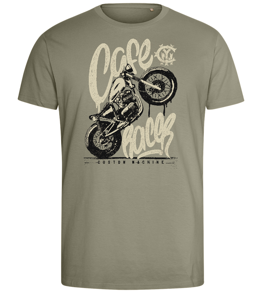 Custom Racer Machine Design - Comfort men's fitted t-shirt_KHAKI_front