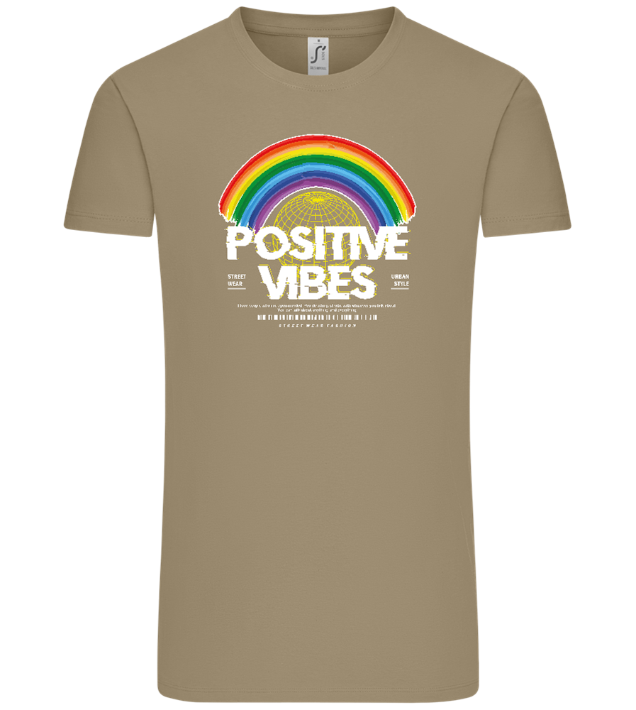 Positive Vibes Design - Comfort Unisex T-Shirt_KHAKI_front