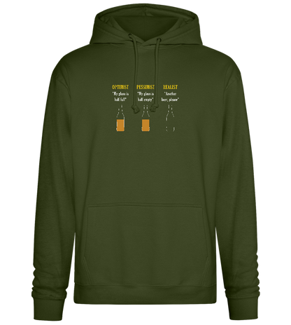 Optimist Pessimist Realist Design - Premium Essential Unisex Hoodie_ARMY_front