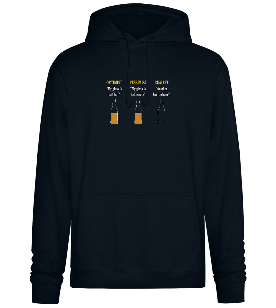 Optimist Pessimist Realist Design - Premium Essential Unisex Hoodie_BLACK_front