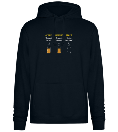 Optimist Pessimist Realist Design - Premium Essential Unisex Hoodie_BLACK_front