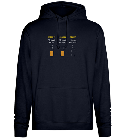 Optimist Pessimist Realist Design - Premium Essential Unisex Hoodie_FRENCH NAVY_front