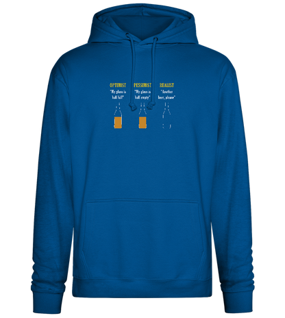 Optimist Pessimist Realist Design - Premium Essential Unisex Hoodie_ROYAL_front