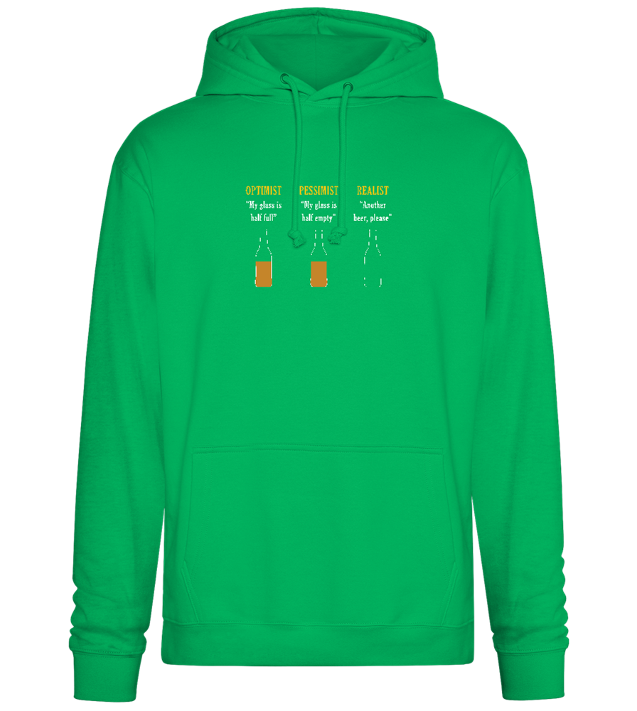 Optimist Pessimist Realist Design - Premium Essential Unisex Hoodie_SPRING GREEN_front