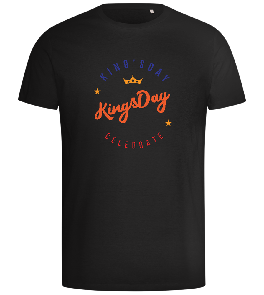 Celebrate Kingsday Design - Comfort men's t-shirt_DEEP BLACK_front