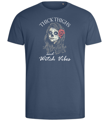 Thick Thighs Design - Comfort men's fitted t-shirt_DENIM_front