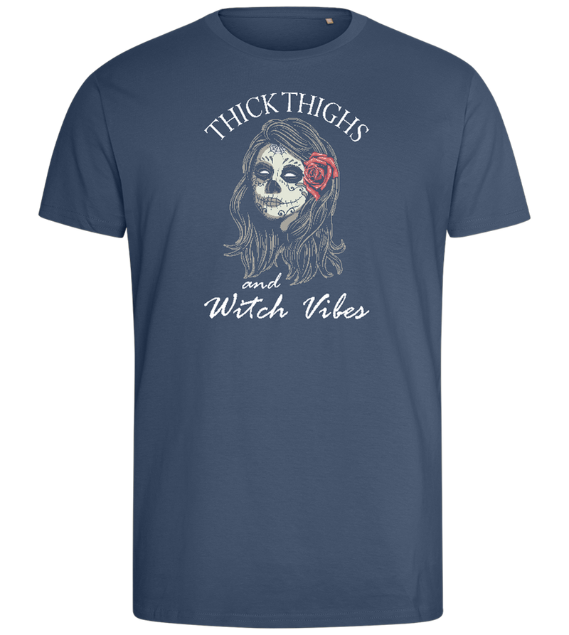 Thick Thighs Design - Comfort men's fitted t-shirt_DENIM_front