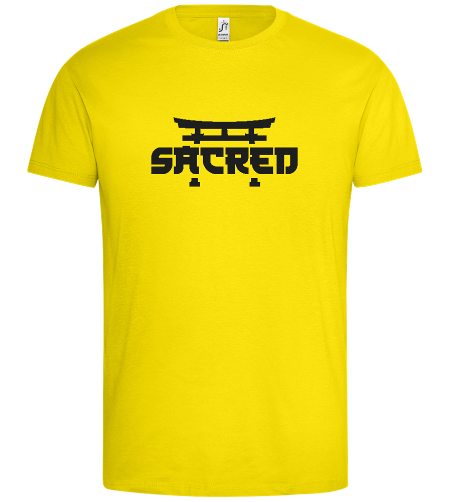 Sacred Torii Minimalistic Design - Premium men's t-shirt_YELLOW_front