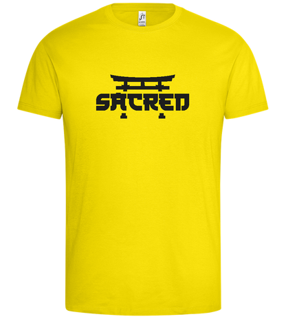 Sacred Torii Minimalistic Design - Premium men's t-shirt_YELLOW_front