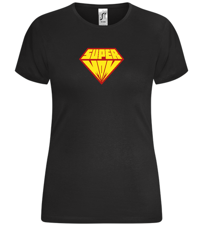 Super Mom Hero Design - Comfort women's t-shirt_DEEP BLACK_front