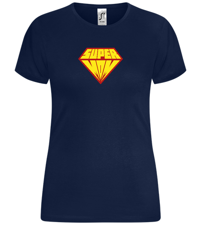 Super Mom Hero Design - Comfort women's t-shirt_MARINE_front