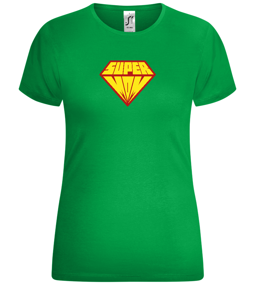 Super Mom Hero Design - Comfort women's t-shirt_MEADOW GREEN_front