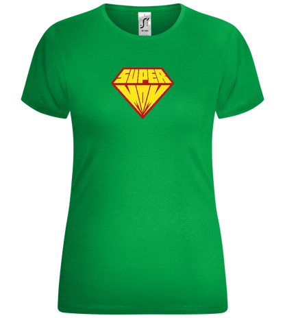 Super Mom Hero Design - Comfort women's t-shirt_MEADOW GREEN_front